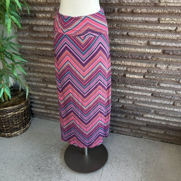 Cynthia Rowley Pink Zigzag Stripe Beachy Liquid Knit Strapless Dress Size Small - Picture 5 of 9